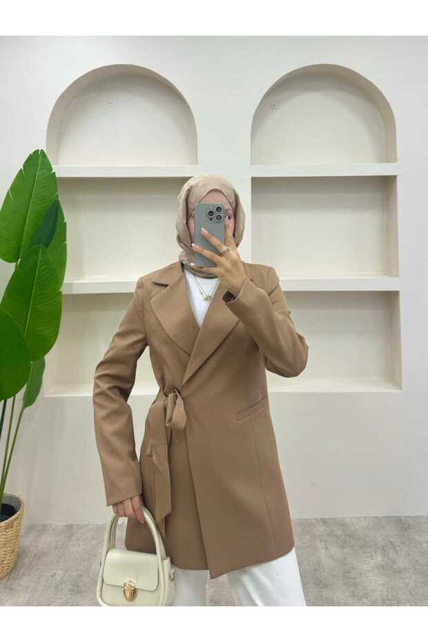 Side Tie Blazer Jacket - 2