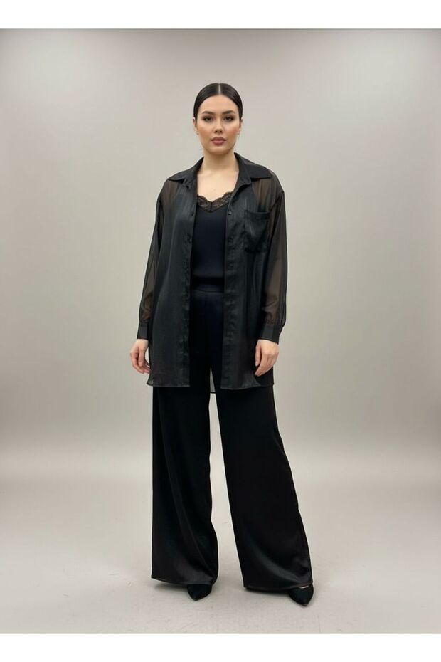 Transparan detaylı modern BLUZ - 2