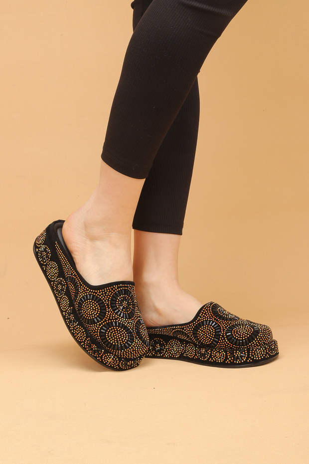 Women's Stone Patterned Orthopedic Sole Slippers