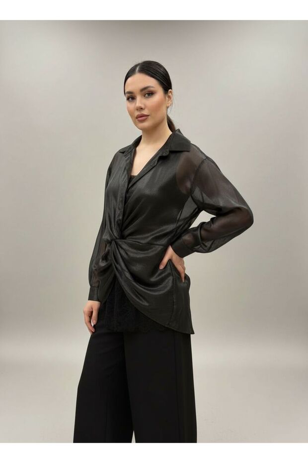 Transparan detaylı modern BLUZ - 1