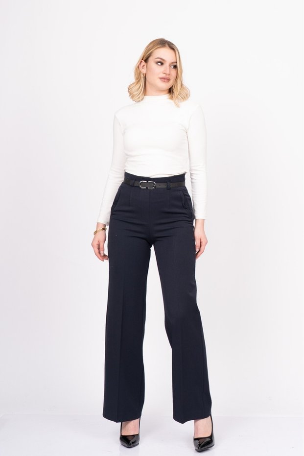 Women's Winter Laci High Waist Addison Belted Fabric Trousers Casual Daily Office Stylish 30323