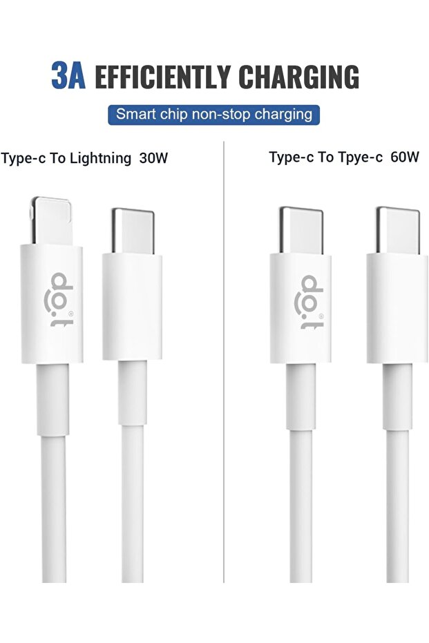 كابل شحن وبيانات 3A (150 سم) من النوع C إلى Lightning - 7