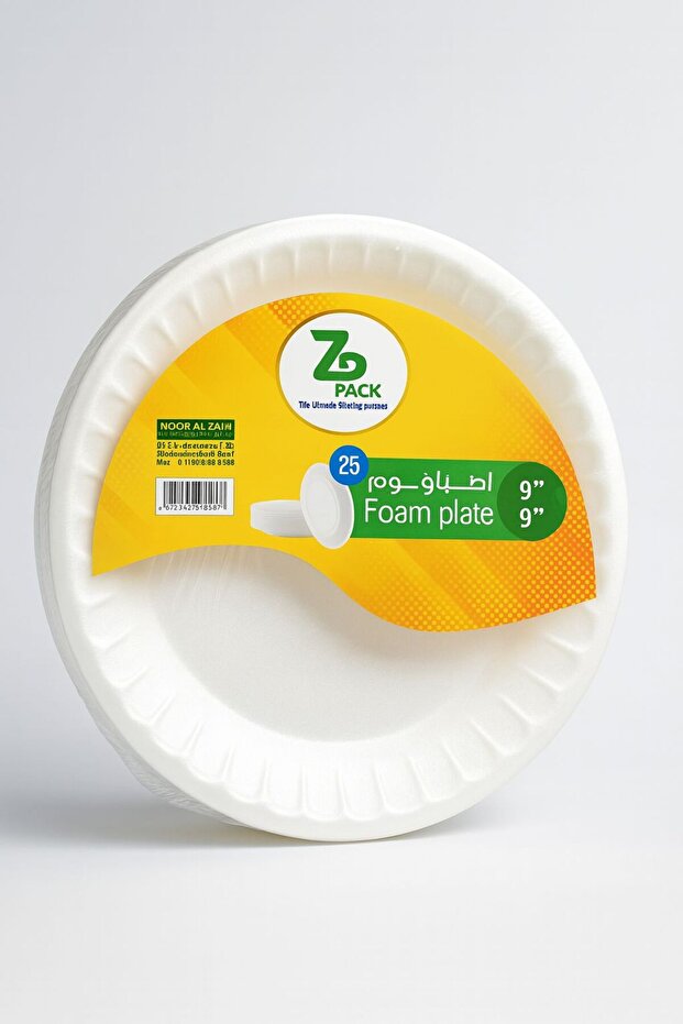 9-Inch Disposable Round Foam Plates 25 PCS