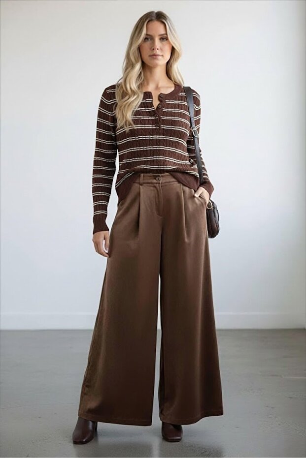 Women's Pleated Suede Pants