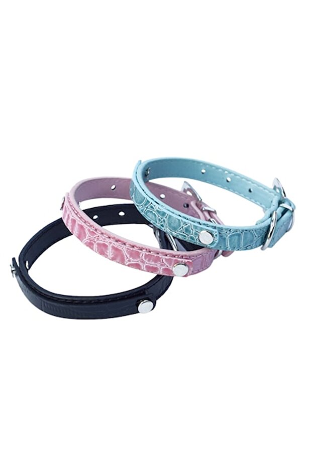 ADLUMUS 3-piece set, adjustable collar made of eco-leather, Snake Print ...