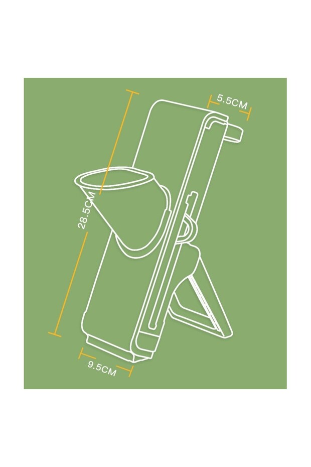 Multifunctional Vegetable Slicer Flippy, Various Cuts, Foldable, Extendable, Grey - 7