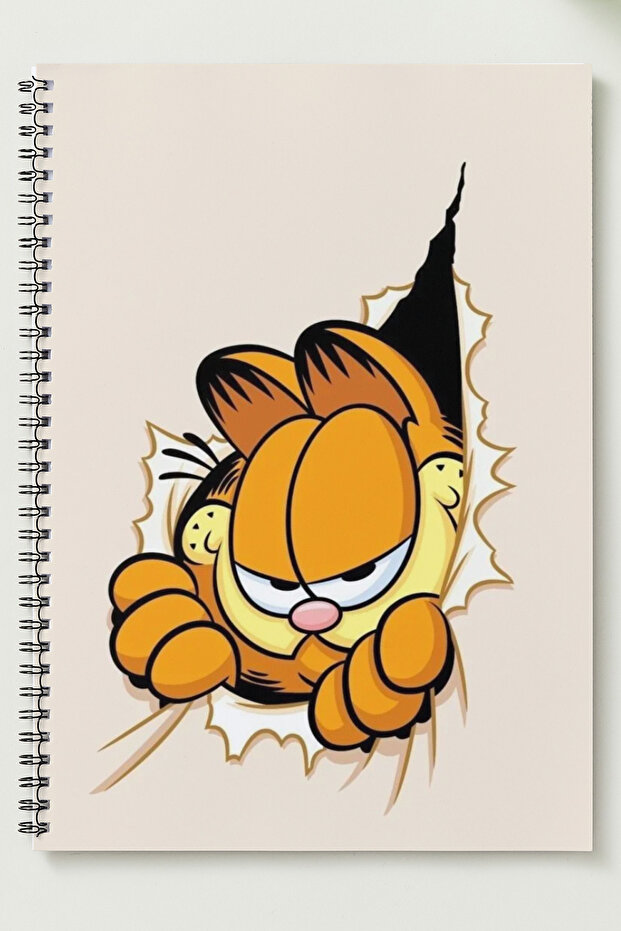 غلاف كرتوني معدني حلزوني غير مسطر مقاس A5 من GARFIELD دفتر ملاحظات GARFIELD