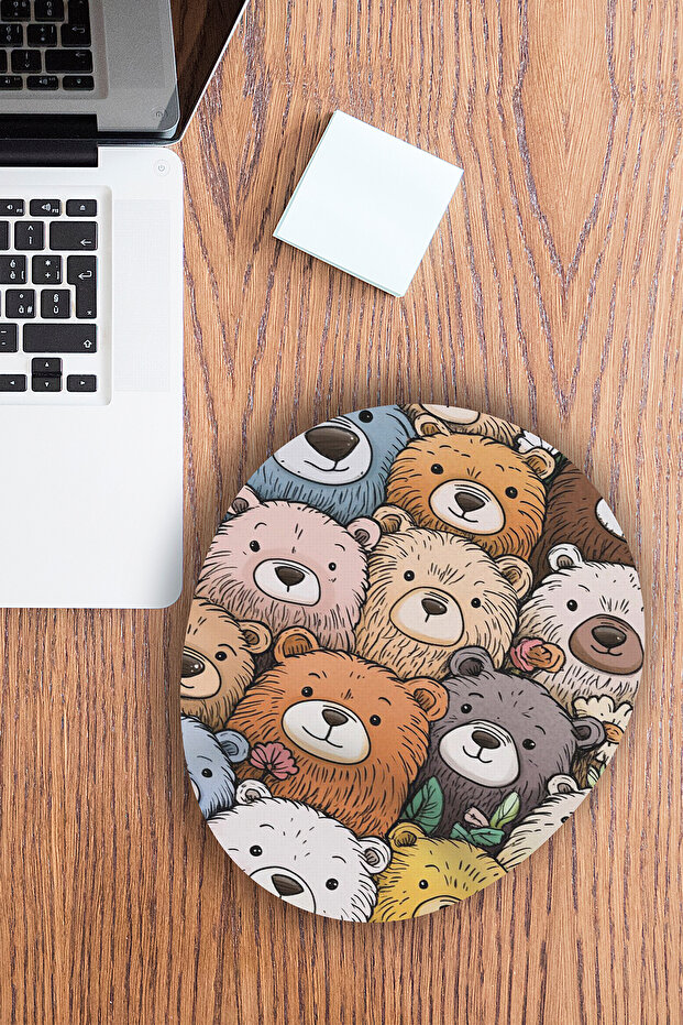 Teddy Bear Pattern Printed Mouse Pad