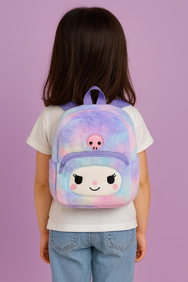 Cute Cartoon Kuromi Sanrio Kawai Plush Backpack