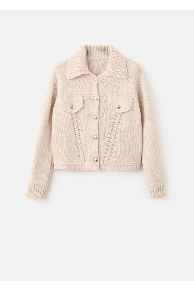 Gömlek yaka triko ceket - 3