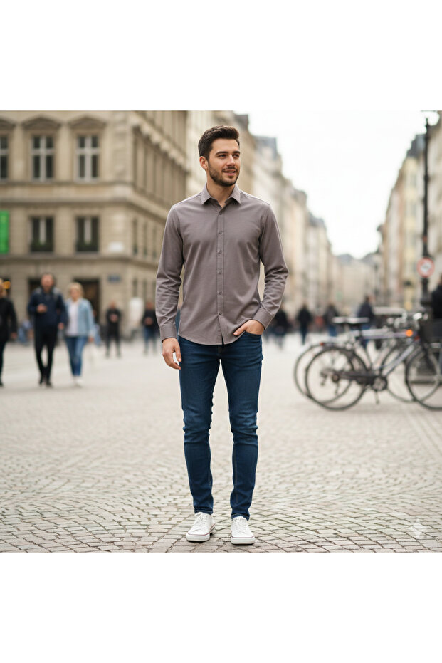 Natural Cotton Men's Shirt – Slim Fit / Regular Fit Option Available