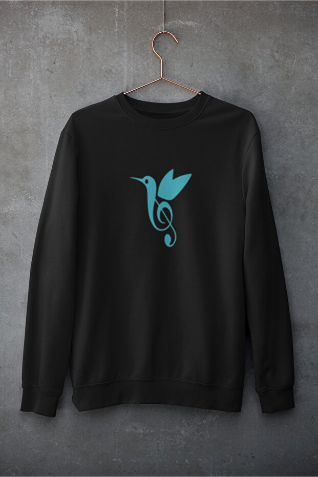 Nota Bird Printed Cotton Long Sleeve 3 Thread Sha Fleece-Lined Nisex Sweatshirt
