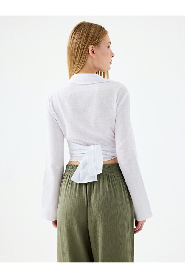 Crop Kadın Gömlek U.kol - 3