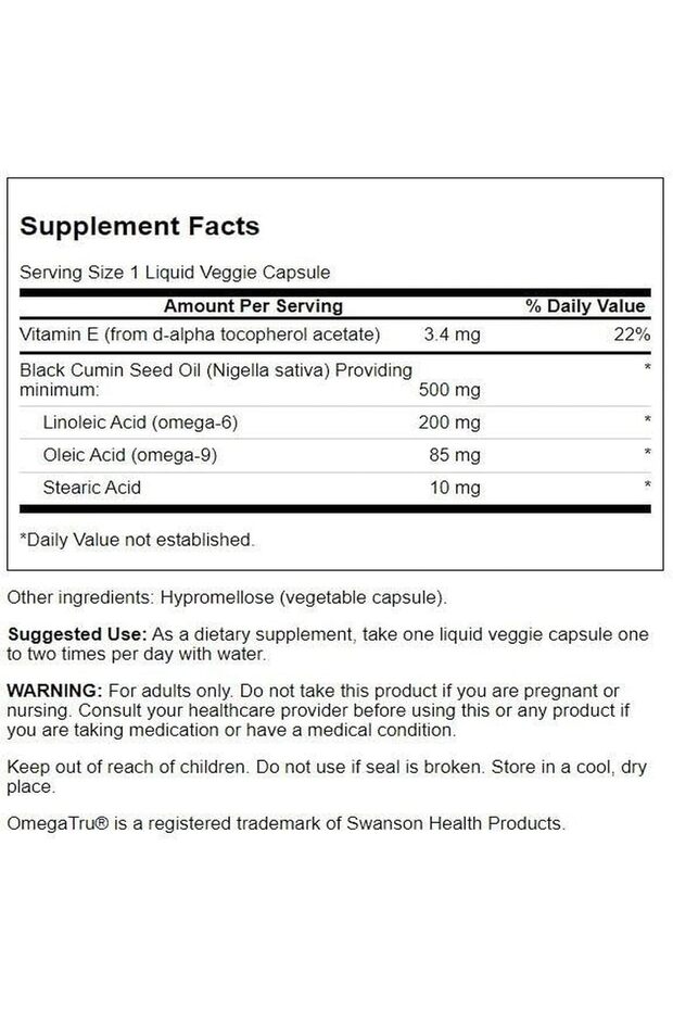 Black Seed Oil 500 mg - 60 Vegetable Capsules - 2