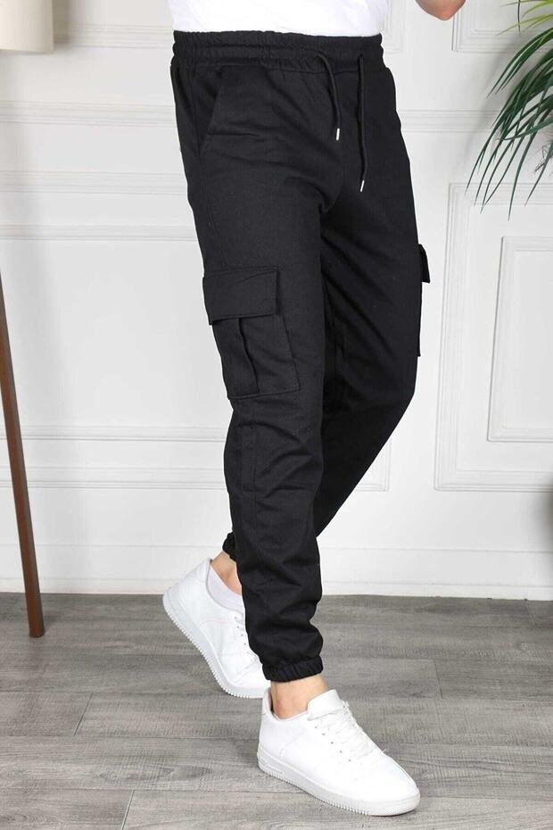 Unisex tepláky s elastickými nohavicami do cargo Pocket - 2