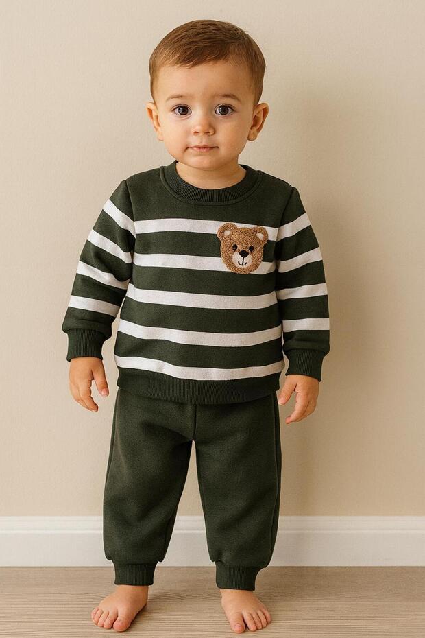 Boy Baby Child 3-Ply, Inner Layer Fleece-Lined Piece Bottom and Top Set