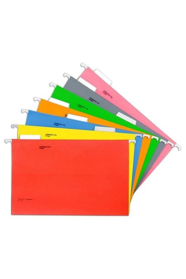 A4 Suspension File Holder with Tabs and Inserts,7 Assorted Colors Hanging Document Filing Storage Fo - 1