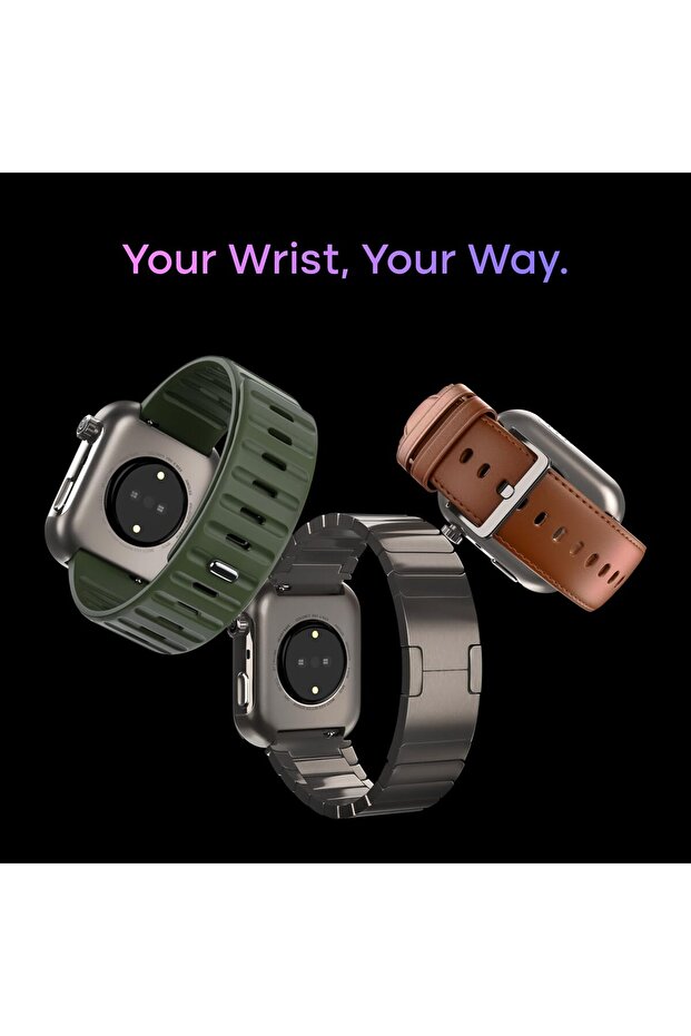 Noise Pro 6 Max Smartwatch - 1.96" AMOLED, AI Watch Faces, EN2 Processor, Built-in GPS (Chrome Black - 8