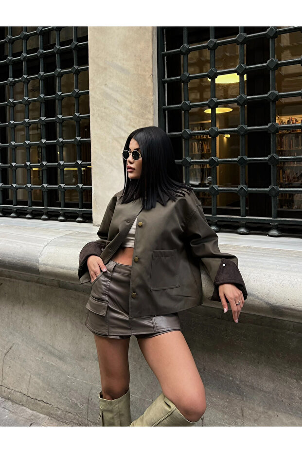 Kısa Kesimi Bomber Ceket - 4