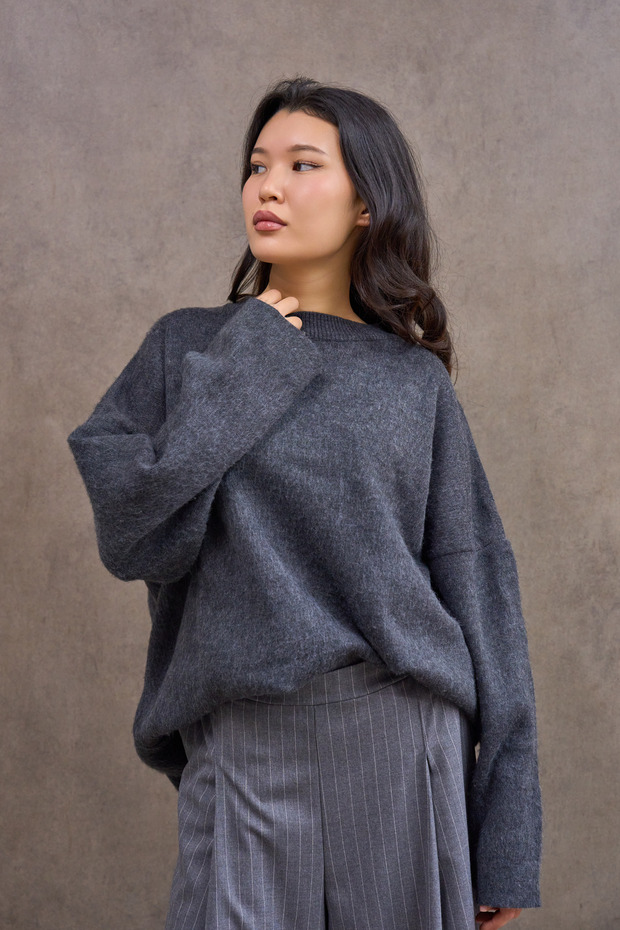 Anthracite Knitwear Casual Sweater