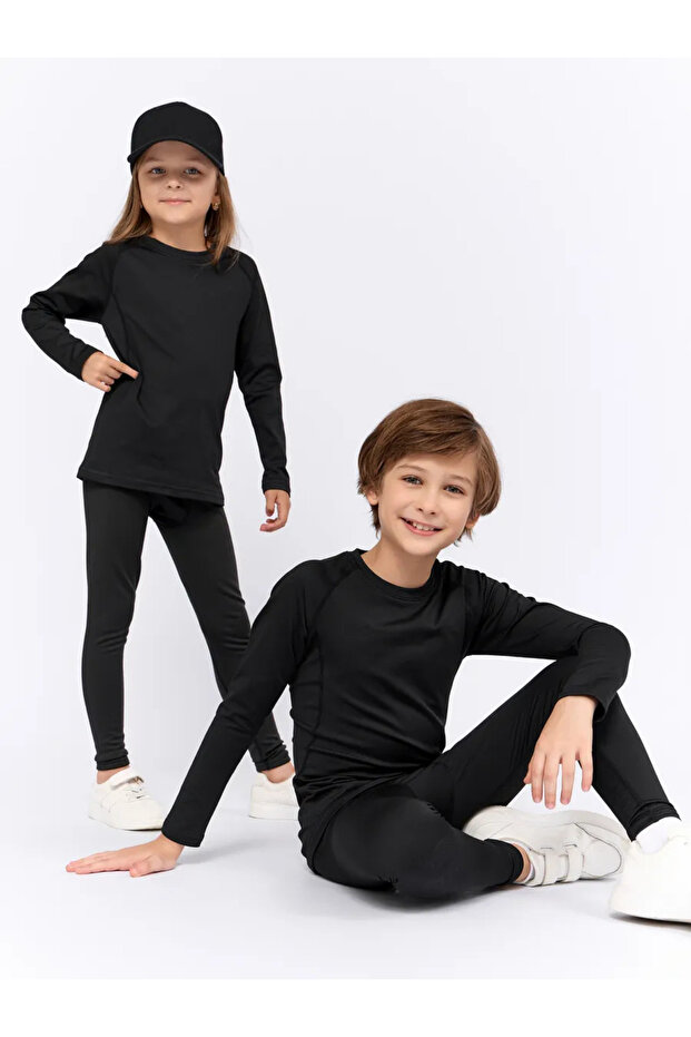 Children's Cotton Flexible Winter Underwear Set Bottom and Top Thermal Tights Set