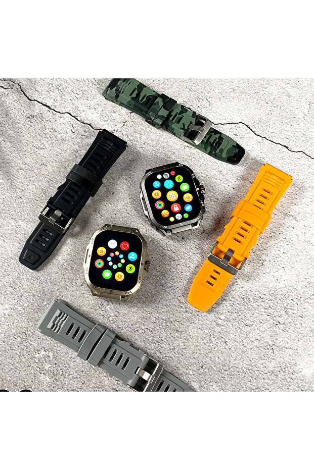 Military Style GW20 Smartwatch with Fitness Tracking, Full Touch Screen & Extra Straps