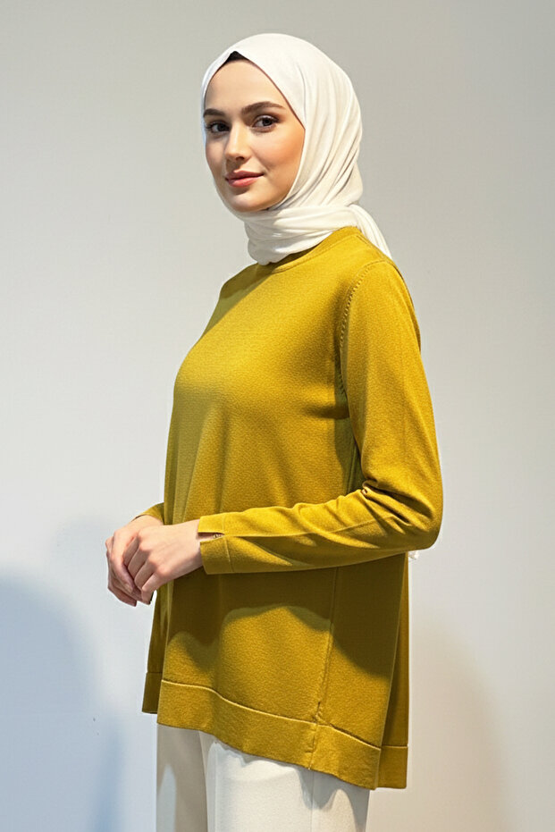 Basic Triko Tunik 902 Yağ Yeşil - 5