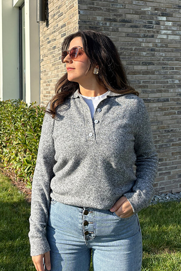 Kırçıllı Polo Yaka Triko - 2