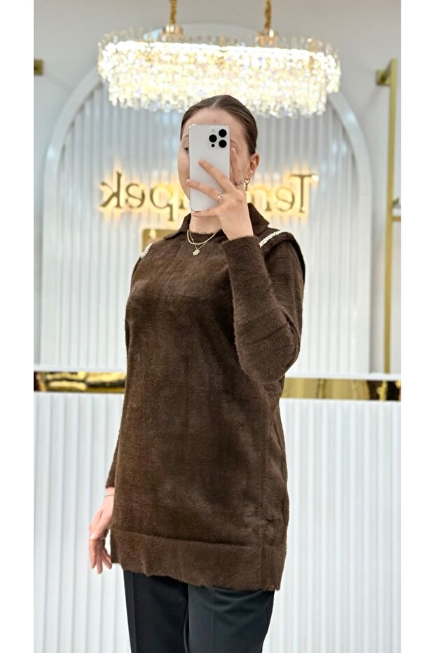 Gömlek Yaka Taşlı Tunik - 3