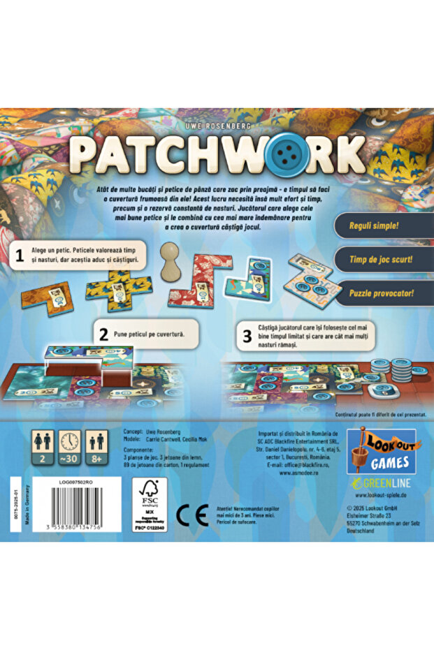 Patchwork Revised Edition 2 Player Game (RO) - 3