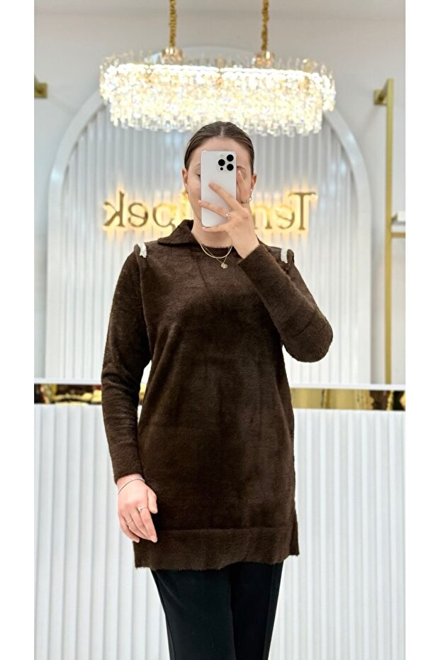 Gömlek Yaka Taşlı Tunik - 2