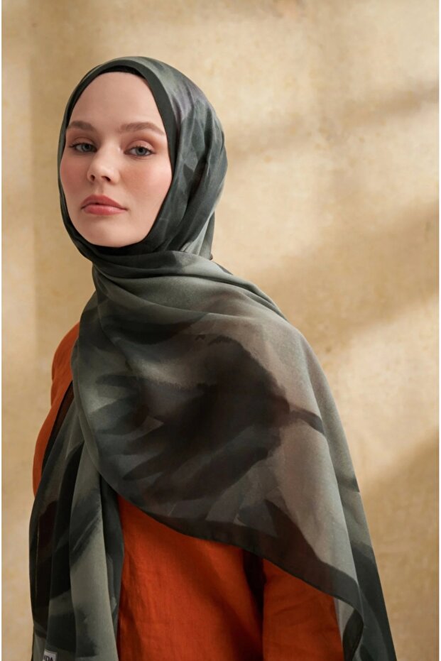 Silk Modal Darcy Pattern Shawl - 2