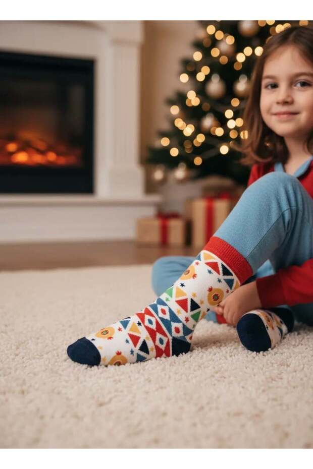 Candy Themed Towel Non-Slip Sole Children's Christmas Stocking