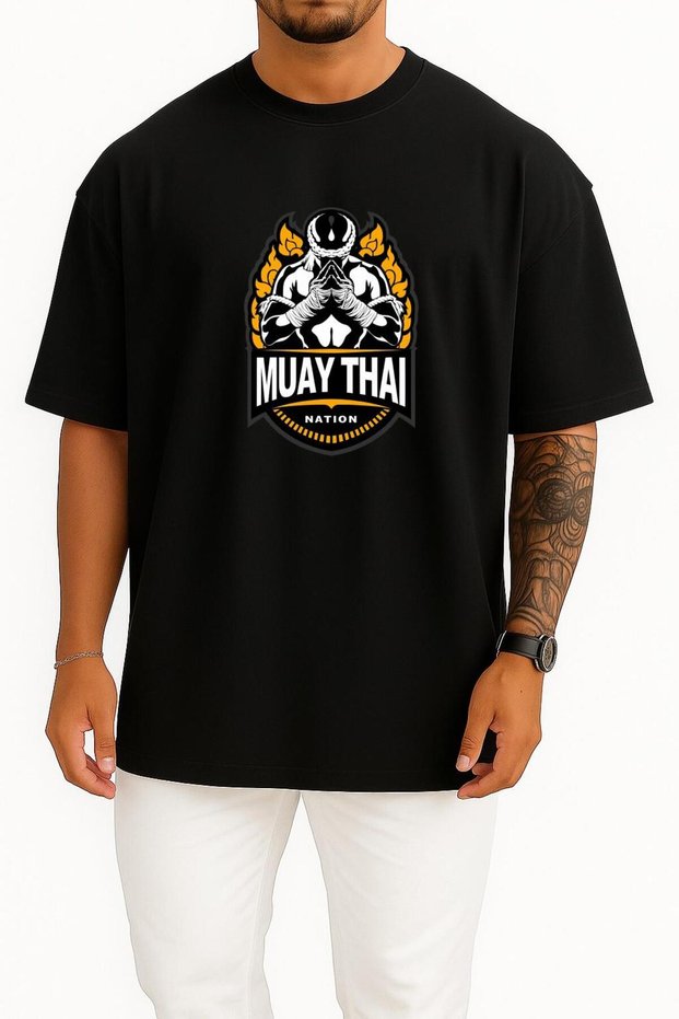 Oversized Muay Thai Nation Chest Printed Unisex T-Shirt