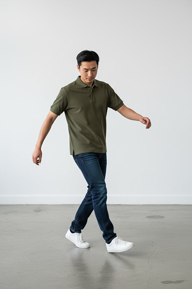 Polo Neck T-Shirt Lacos Pike Fabric