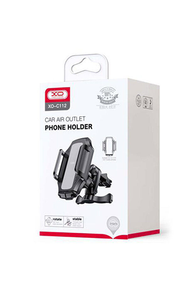 Car Mount (C112), with side clips, Ventilation mounting, MultiAngle, Pull Hook, Black - 1