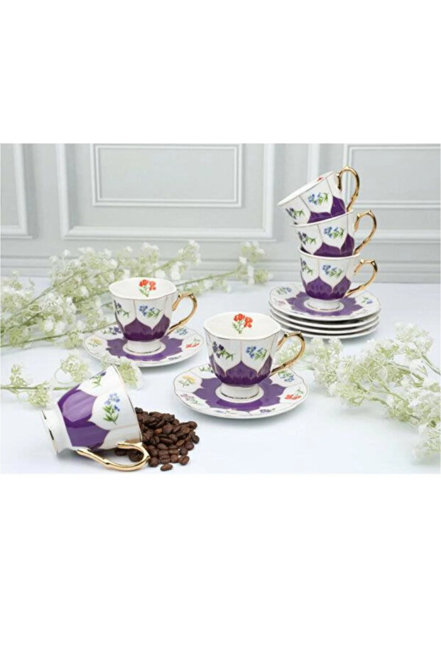 Royking Theadora 6-Piece Coffee Cup Set Gnm 007 (Purple)