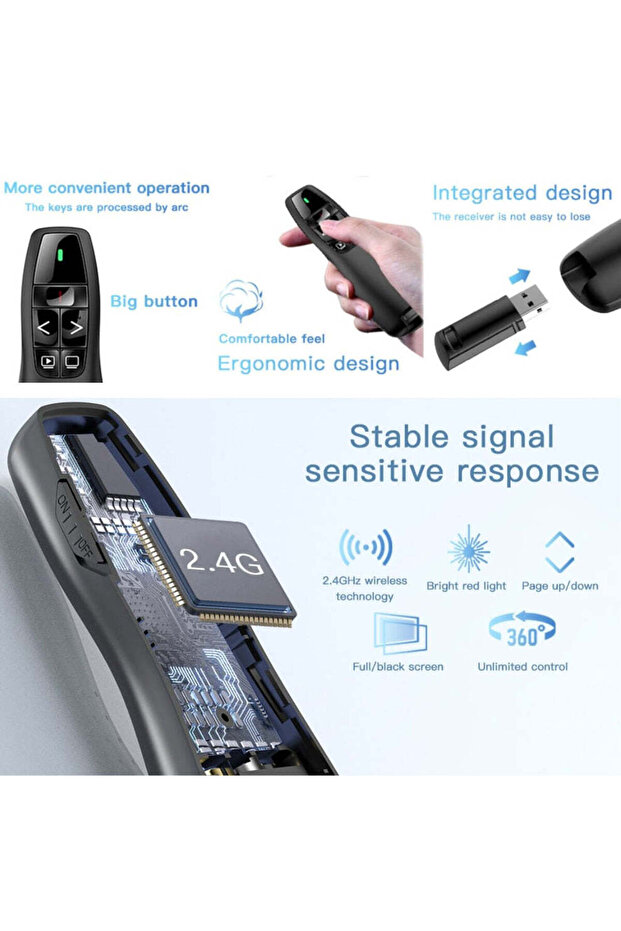 Wireless Presentation Clicker Remote for Teachers – PPT & PowerPoint Laser Pointer - 2