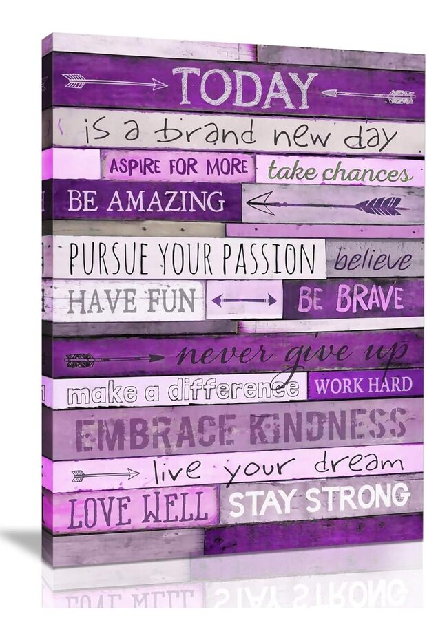 Purple Inspirational Canvas Wall Art – Motivational Office Decor 30x40 cm
