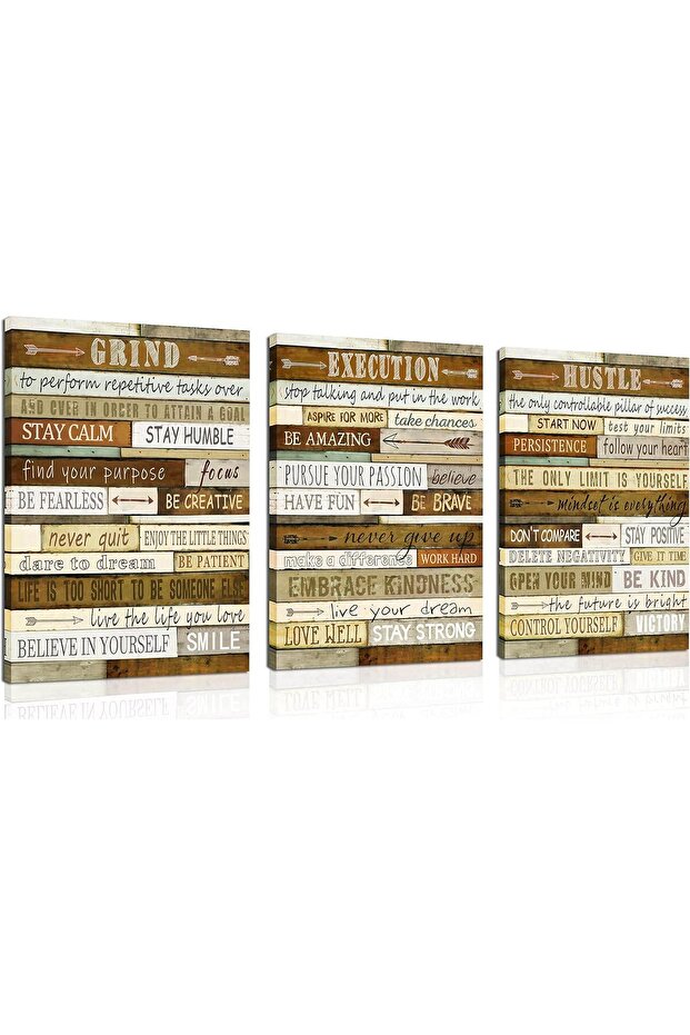 Brown Inspirational Motivational Canvas Wall Art Wrap Framed for Bedroom Decor