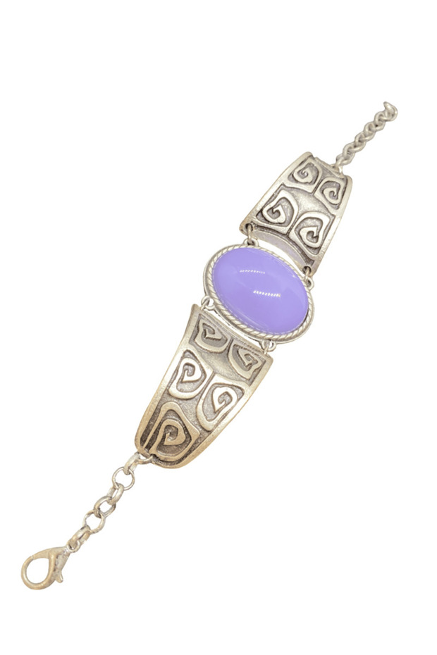 Stylish Purple Stone Retro Cast Jewelry Bracelet — Vintage Elegance and Unique Design