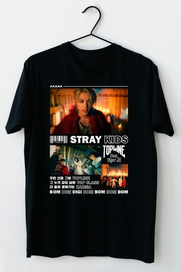 Topline Stray Kids Printed T-Shirt, Oversized Unisex T-Shirt Kid/Adult (with Surprise Gift)