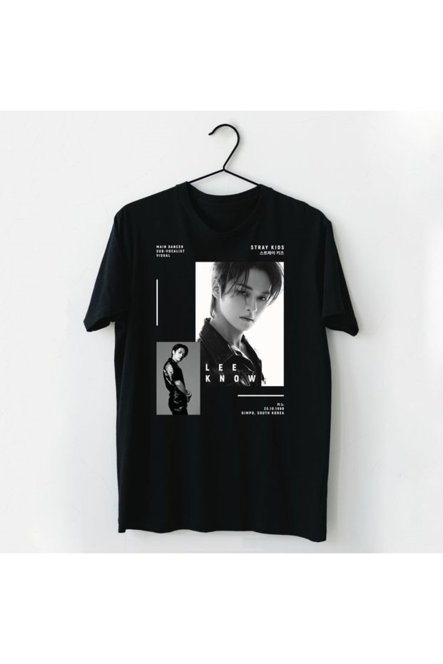 Lee Know Stray Kids Printed T-Shirt, Oversized Unisex T-Shirt Kid/Adult (with Surprise Gift)