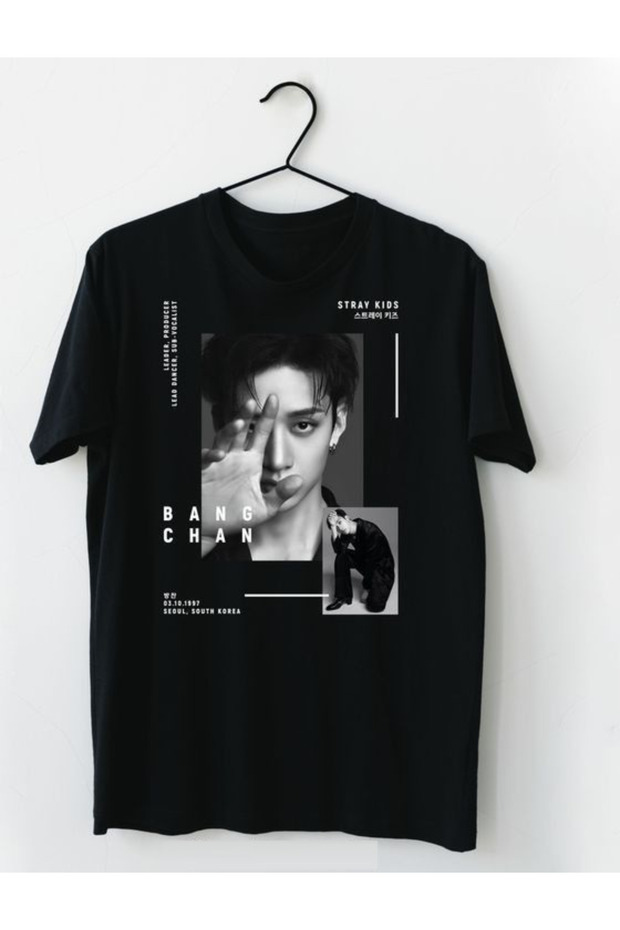 Bang Chan Stray Kids Printed T-Shirt, Oversized Unisex T-Shirt Kids/Adult (with Surprise Gift)