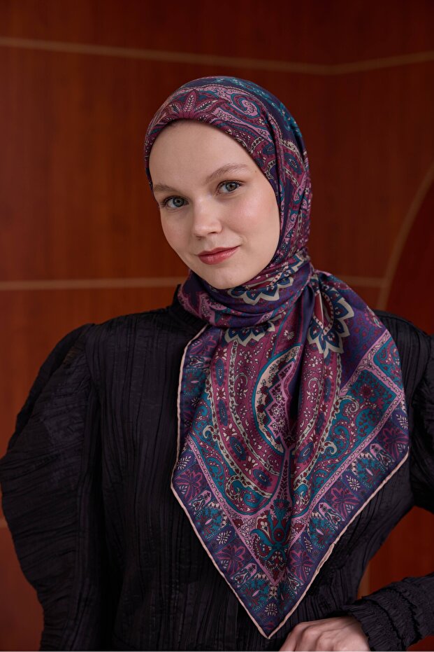 Winter Bloom Soft Eşarp 1241 Mor - 1