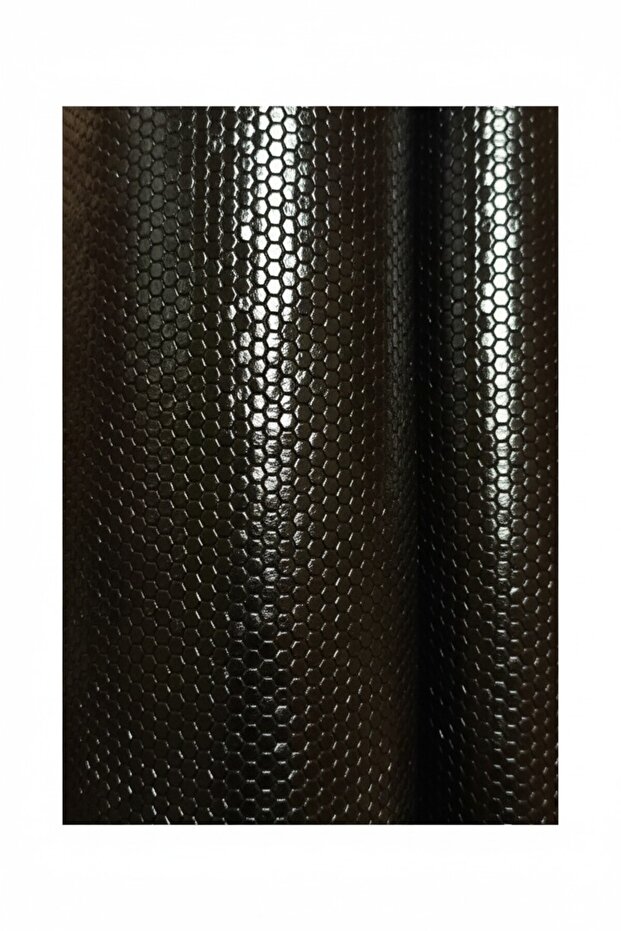 A Quality Shiny Honeycomb Printed Black Synthetic Fabric 50X70