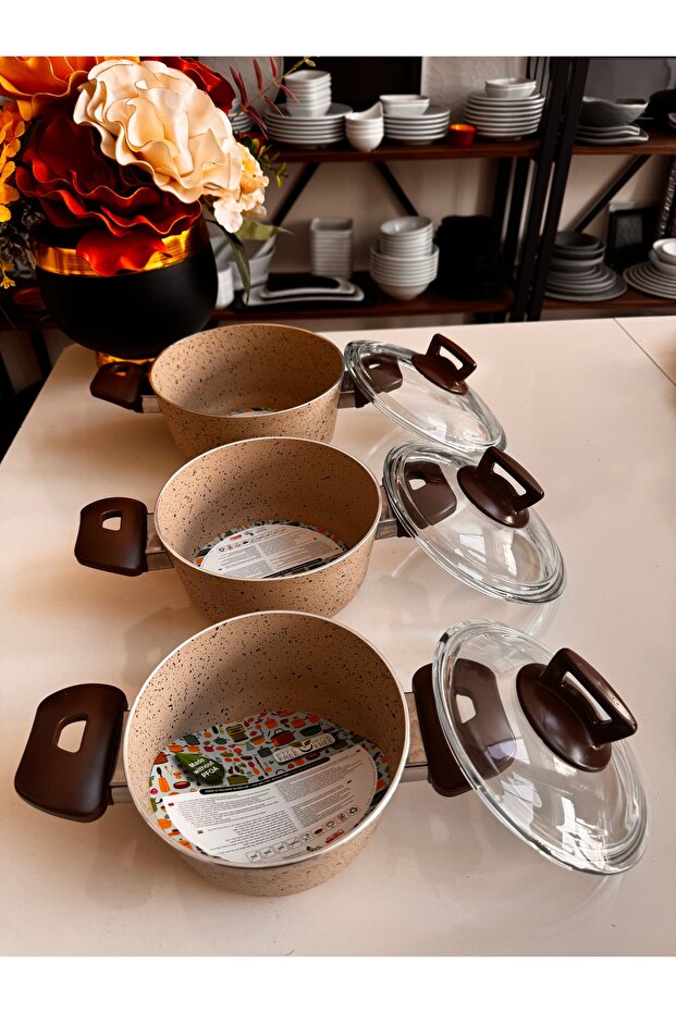 طقم أواني طهي من الجرانيت 12 قطعة - 2