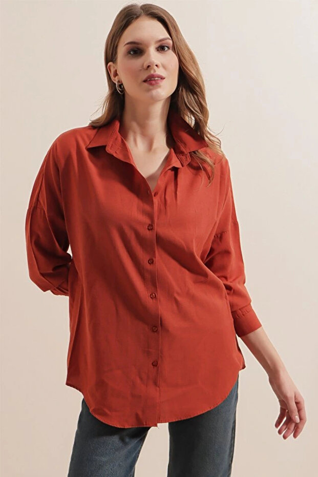    3900 Oversize Long Basic Shirt - Tile - 3