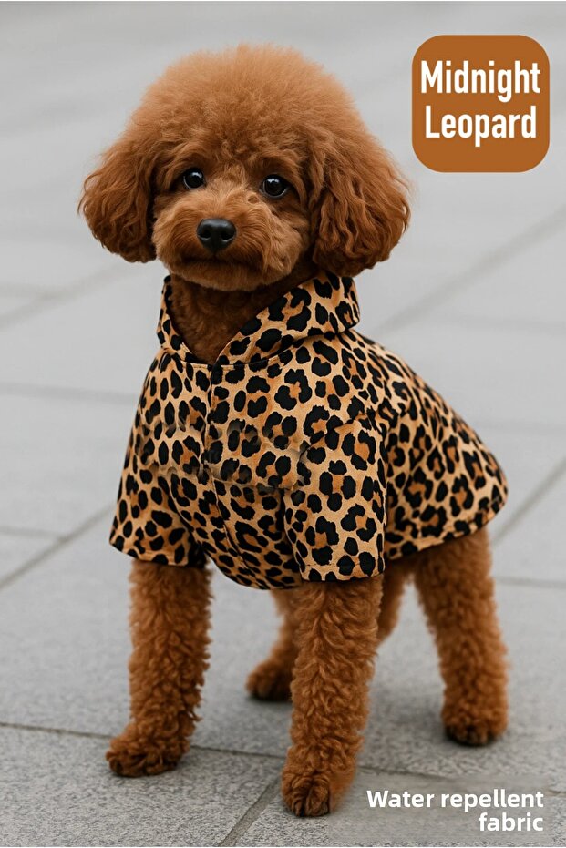 معطف للكلاب بنقشة الفهد - مقاوم للمطر - 1