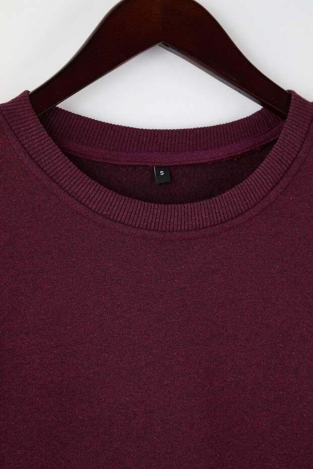 Siyah-Bordo-Lacivert 3'lü Paket Regular/Normal Kesim Basic İçi Polar Sweatshirt TMNAW26SW00006 - 3